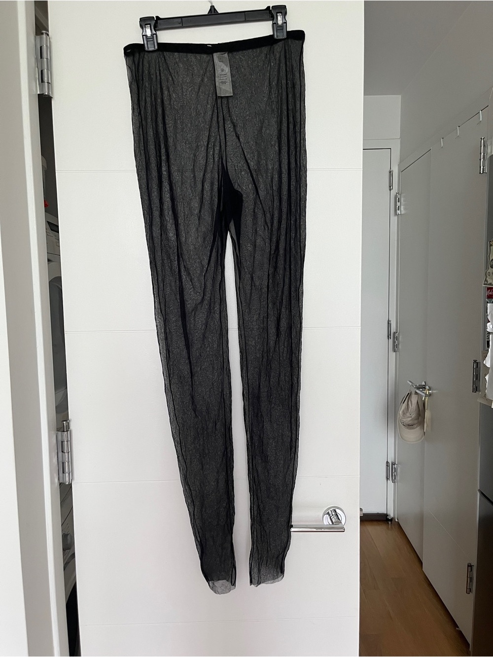 The Row Sheer Black Slim Leggings
